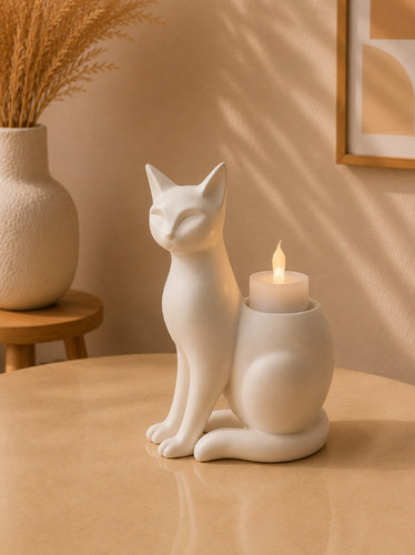 Katzen teelichthalter deko - teelichthalter,