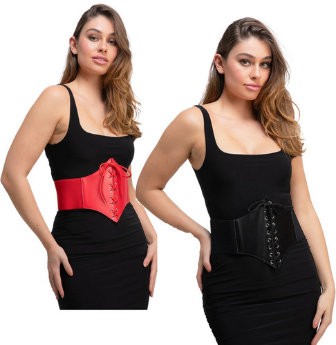 Black red korsett damen - black,