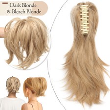 DICK Wie Echthaar Pferdeschwanz Ponytail Extension Bun Clip In Dutt Haarteil 12"