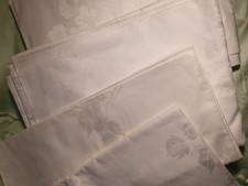 Damast Bettwäsche Set 4-tlg Baumwolle Doppelbett Vintage Aussteuer