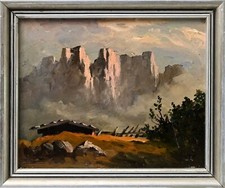 GEORG KISTE 1908 PARTENKIRCHEN 1997 MÜNCHEN ALTES GEMÄLDE ÖL SIGNIERT KARWENDEL