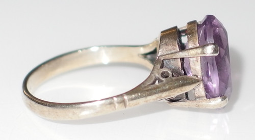 Amethyst violett oval flach