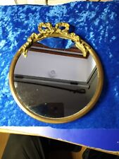 Biedermeier Messing Rahmen Rund Mit Spiegel Antik Hoch 26 cm