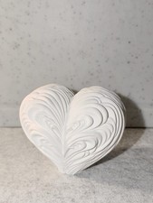 Herz weiß Keramikgips/ Deko