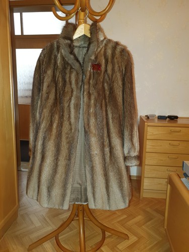 Damen bisam pelzmantel - pelzmantel, größe