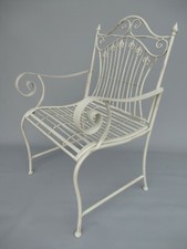 Gartenstuhl Gartenmöbel Eisen Stuhl rustikal weiß Antikstil Eisenstuhl Nostalgie