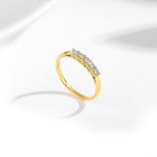 Echtgold Ring 750 Gold 18K mit 5 funkelnden Moissanit Brillanten 0,225ct VVS1