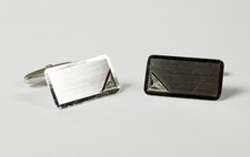 Elegante, klassische  Manschettenknöpfe, 585/ Weißgold, 14 Karat mit Diamanten