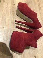 Buffalo London Rot 39 High Heels Stiefelette Mit 17cm Absatz 6cm Plateau Meega❤️
