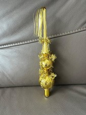 (5) Weihnachtsbaum Spitze Gold