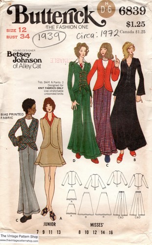1972 vintage schnittmuster - 1972,