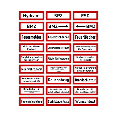 Hinweisschilder feuerwehr - hinweisschilder,