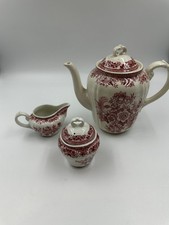 Villeroy & Boch Fasan rot -  Teekanne Zuckerdöschen und Milchkännchen