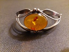 Elegantes Antik 925er Silber Armband mit Bernstein