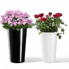 Runder Blumentopf mit Einsatz Hochglanz Hoch Pflanzkübel Blumenkübel 5 Größen