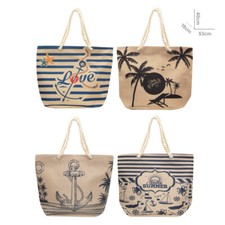 XXL Familien Strandtasche: 100% Polyester, Reißverschluss & Innentasche