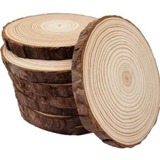 Holzscheiben Bastelset Unlackiert mit Rinde rustikal Hochzeit Weihnachtsdeko ...