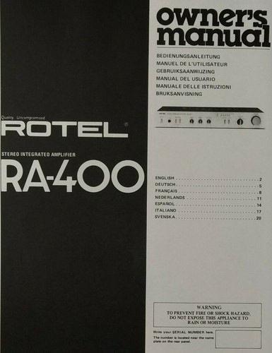 Rotel 400 vollverstärker - ra-400,