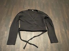 Schwarze kurze Ballett Wickeljacke von Bloch Gr.  6X/ 7