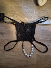 String Tanga Damen Spitze Mit Perlen Größe S Neu