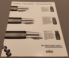 30. Braun Micron vario 3 Rasierer Werbeanzeige Werbung Reklame 1985