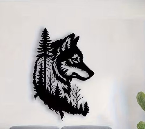 Wolf wald 20cm metall - 20cm,
