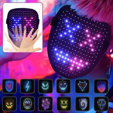 LED Maske mit Gestensteuerung Halloween Rave Maske,Elektronische Maske für Party