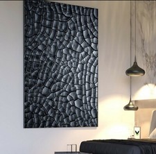 XXL LEINWAND BILD 155x100x5 TEXTUR SCHWARZ GRAU ABSTRAKT GEMÄLDE MODERN ART NEU