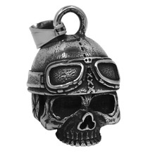 Biker Bell Glocke Metall Anhänger Motorrad Totenkopf Helm Glücksbringer MC