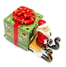 Selten Villeroy Boch Weihnachten Szene Santa Geschenke Schlitten Teelicht