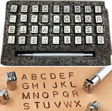 37 Stücke Leder Prägen Stempel Set,Prägestempel Buchstaben Punzierstempel,Metall