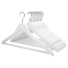 VonBueren Kleiderbügel Holz weiß | 44,5 x 22 cm je Bügel / Holzbügel | Holz