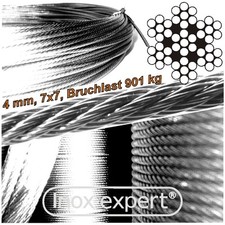 VA-Seil 4,0 mm 7X7 Drahtseil