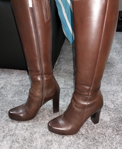 Sexy hohe stiefel dunkelbraun - stiefel,