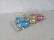 6 Tee Gläser mit Aluhalterung