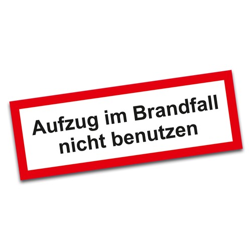 Aufkleber aufzug brandfall - aufkleber, im