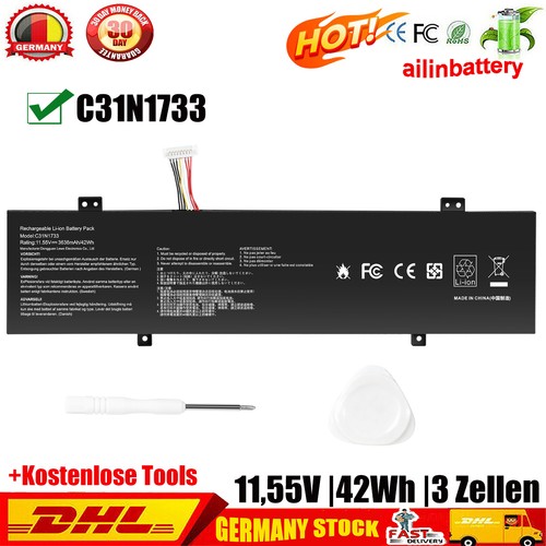 C31n1733 laptop akku für asus - c31n1733,
