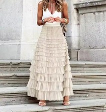 Damen Tüllrock Maxi Tüll