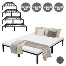 Metallbett Stahl Bettgestell Einzelbett Doppelbett Schlafzimmerbett mit Matratze