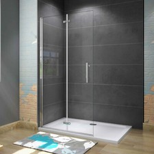 Faltbar+drehbar Walk-IN Nano ESG Glas Duschwand Duschtür Duschabtrennung Dusche