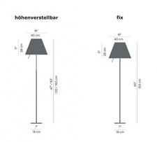 Luceplan Costanza Stehleuchte, Gestell alu - Lagerabverkauf