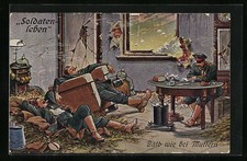 Künstler-AK Arthur Thiele: Soldatenleben, Bad wie bei Muttern, Soldaten auf ihr 