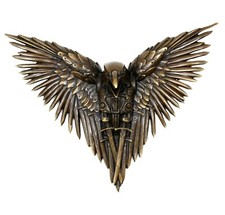 Viktorianischer Rabe, Steam Punk Gothic Bronze zum Aufhängen, Wanddeko, M. Klein