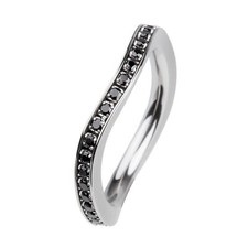 Ernstes Design Ring R315BL edvita Edelstahl Zirkonia schwarz