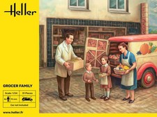 Heller 82758 Grocer Family in 1:24 Figuren Bausatz Neu in OVP