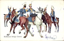 Künstler Ak Schönpflug, Fritz, Reitkunst bringt Gunst, Soldaten... - 11221030