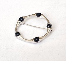 Brosche Onyx 925er Silber Z732