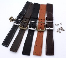 24mm Flieger WW Bomben Pilot Deck Watch BAND passt Minerva Laco für feste Stege