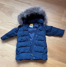 Steiff Daunenmantel Winterjacke Wintermantel 92 Blau Kinder dunkelblau marine