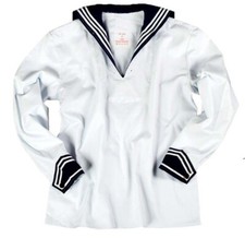 BUNDESWEHR MARINE BORD Seemann Weiß MATROSEN-HEMD KRAGEN  M 48/50Kostüm Fasching